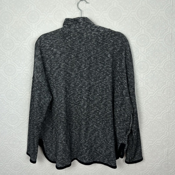 Anthropologie Saturday Sunday Oversized Quarter Zip Sweatshirt Marled Grey Gym - Picture 10 of 10